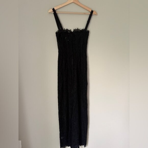 NEW Helsa Lace Column Dress Sheer Bustier Maxi Black | XS - Picture 13 of 16